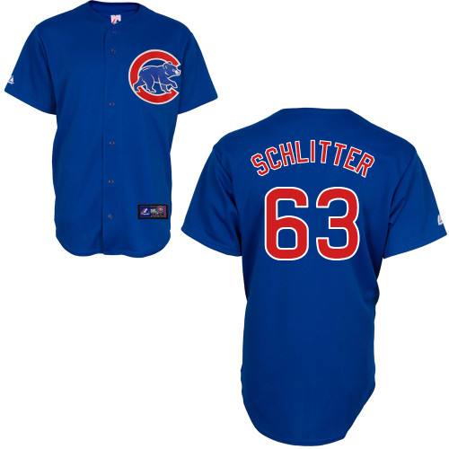 Brian Schlitter #63 MLB Jersey-Chicago Cubs Men's Authentic Alternate 2 Blue Baseball Jersey